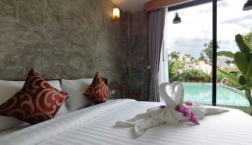 Habitación estándar, 1 cama de matrimonio grande, junto a la piscina