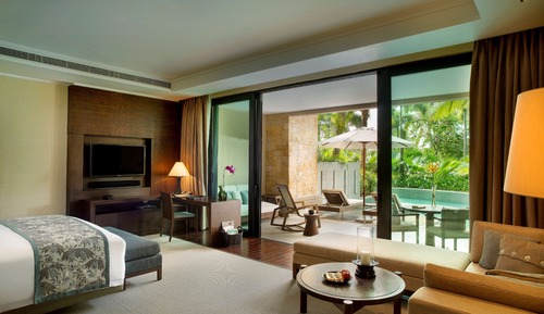 Habitación, 2 camas de matrimonio, piscina privada