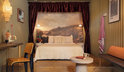 Habitación romántica doble, 1 cama de matrimonio, patio