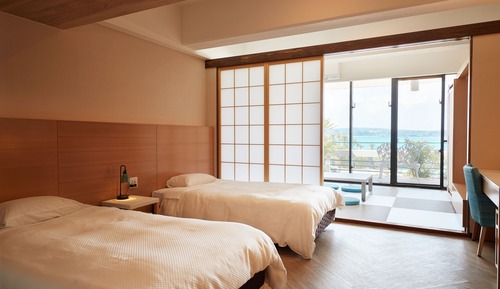 Habitación tradicional, vistas al mar (Japanese Western, 45 spm)