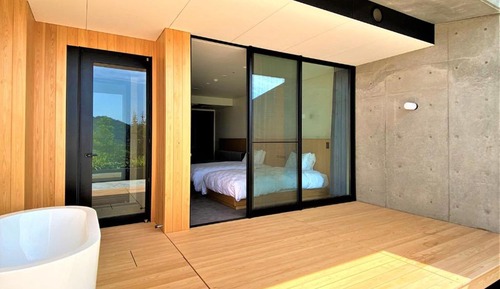 Habitación con 2 camas individuales, no fumadores, terraza (Private Open Air bath)