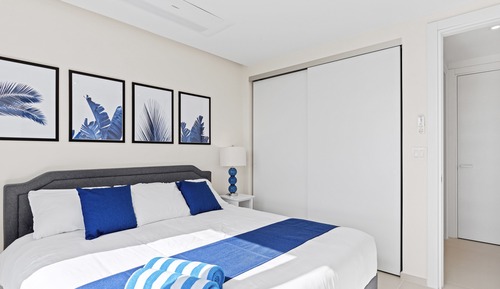 Apartamento panorámico, 1 cama de matrimonio grande, balcón, vistas a la playa
