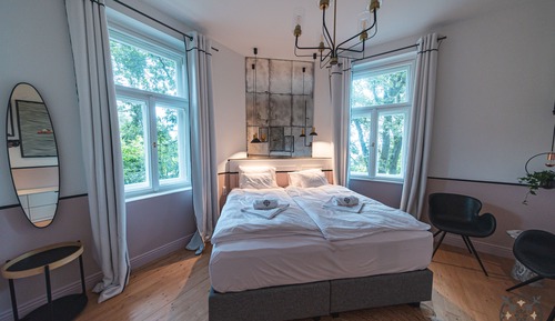 Habitación de diseño con 1 cama doble o 2 individuales, no fumadores, vistas parciales al lago