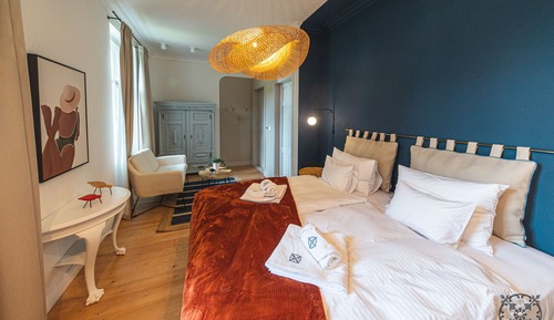 Habitación de diseño con 1 cama doble o 2 individuales, no fumadores, vistas al jardín