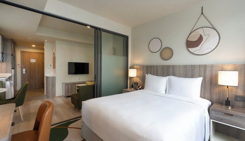 Suite estudio, 1 cama de matrimonio, cocina