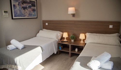Habitación básica con 2 camas individuales, 2 camas individuales