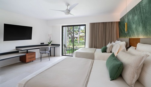 Habitación Deluxe doble, 2 camas dobles, vistas al jardín