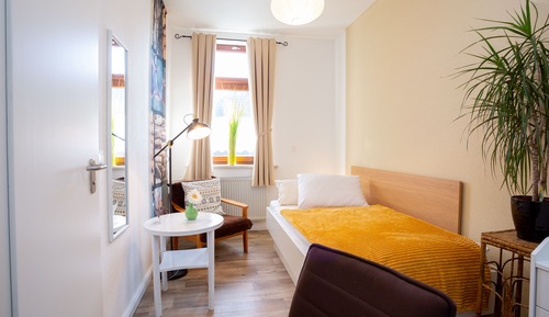 Habitación individual estándar, baño privado, vistas al patio (Einzelzimmer)