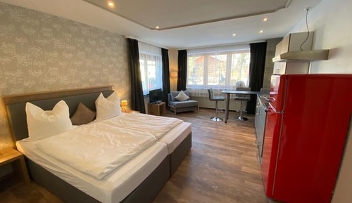 Estudio clásico, 1 cama de matrimonio con sofá cama