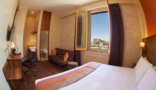Habitación Deluxe, 1 cama de matrimonio grande, baño privado, vistas a la ciudad