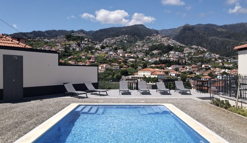 Apartamento Deluxe, 1 cama de matrimonio con sofá cama, piscina privada, vistas a la piscina