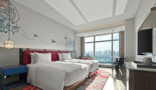 Habitación con 2 camas individuales, vistas al río