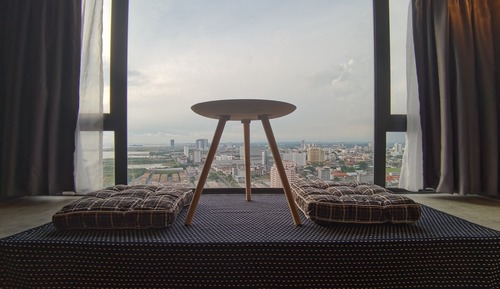 Estudio Premium, 1 cama de matrimonio grande, bañera, vistas a la ciudad