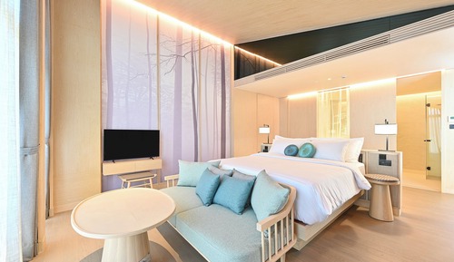 Habitación, terraza, vistas al jardín