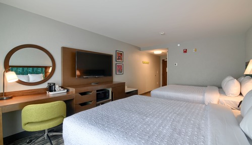 Habitación, 2 camas de matrimonio, frigorífico y microondas