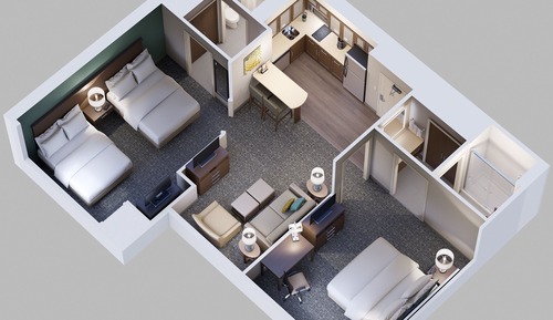 Suite, 2 habitaciones, cocina