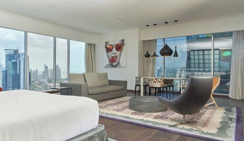 Estudio, 1 cama de matrimonio grande, vistas a la ciudad