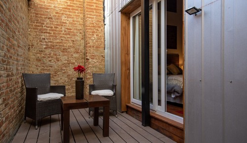 Habitación estándar doble, terraza, vistas al patio