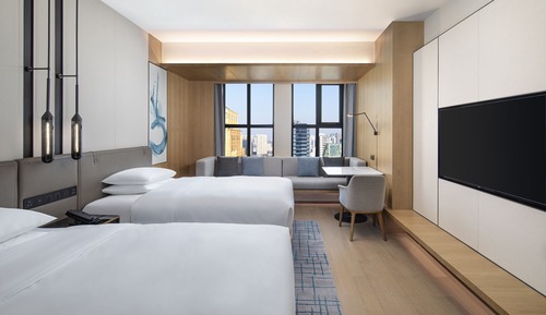 Habitación estándar, 2 camas dobles, vistas a la ciudad