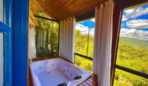Cabaña Deluxe, bañera de hidromasaje, vistas a la montaña