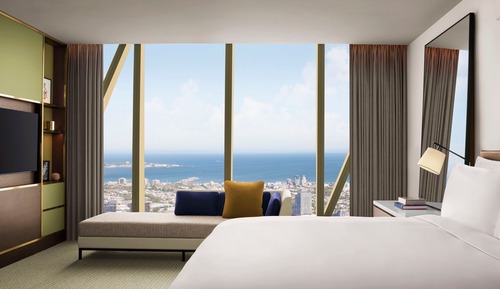 Habitación panorámica, 1 cama de matrimonio grande, vistas a la ciudad