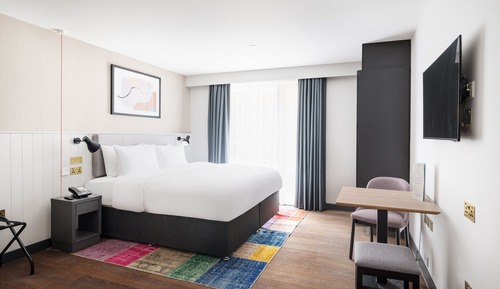 Suite estudio, 1 cama de matrimonio grande, accesible para personas con discapacidad, cocina
