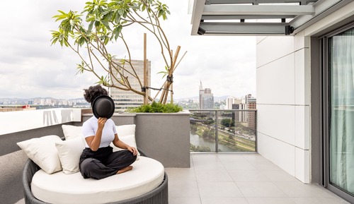 Estudio exclusivo, 1 cama doble, vistas a la ciudad