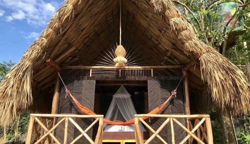 Cabaña Deluxe, 1 cama de matrimonio grande, vistas al jardín