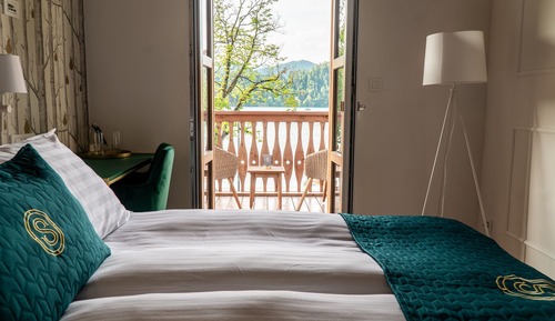 Habitación romántica doble, balcón, vistas al lago