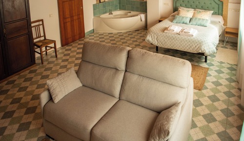 Habitación familiar doble, 1 cama doble, vistas al jardín