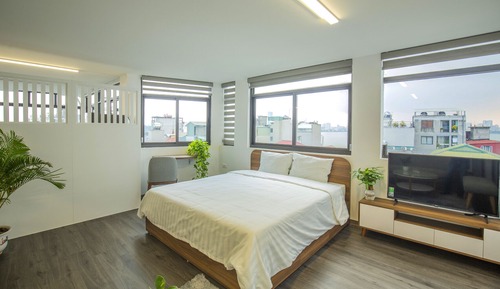 Estudio, 1 cama doble, balcón, vistas a la ciudad