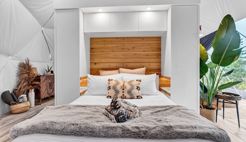 Luxury Glamping Dome 3, Forest and Partial Lake View