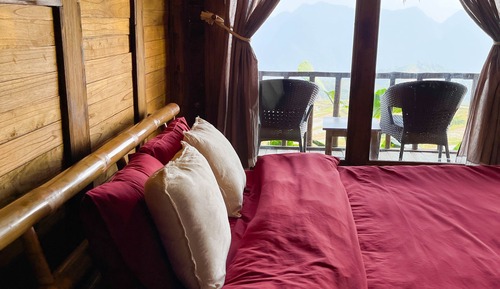 Bungalow básico, 1 cama doble, balcón, vistas al valle
