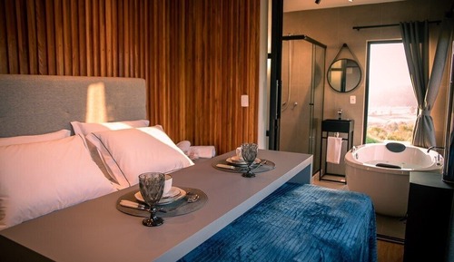 Cabaña Deluxe, 1 cama de matrimonio, bañera de hidromasaje, vistas a la montaña