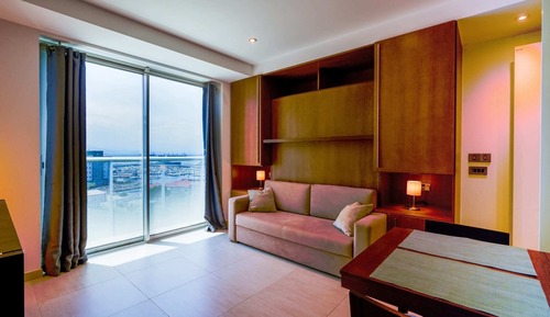Estudio básico, 1 cama doble, vistas al mar