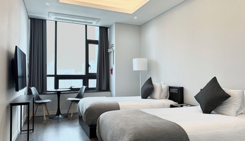 Habitación Deluxe con 2 camas individuales, varias camas, no fumadores, vistas a la ciudad