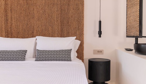 Habitación de luna de miel doble, 1 cama de matrimonio con sofá cama, vistas al mar