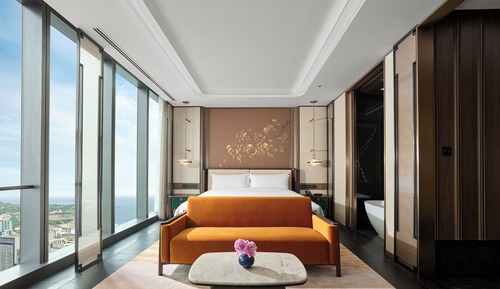 Habitación, 1 cama de matrimonio grande, vistas parciales al mar