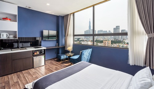 Estudio panorámico, 1 cama de matrimonio