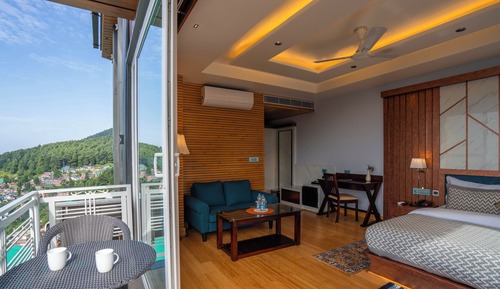 Habitación de lujo, 1 cama de matrimonio grande, vistas a la montaña