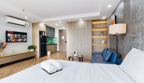 Estudio Deluxe, 1 habitación, bañera, vistas a la ciudad
