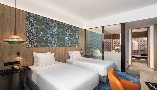 Habitación estándar, 2 camas individuales, Acceso al salón del club, vistas a la ciudad