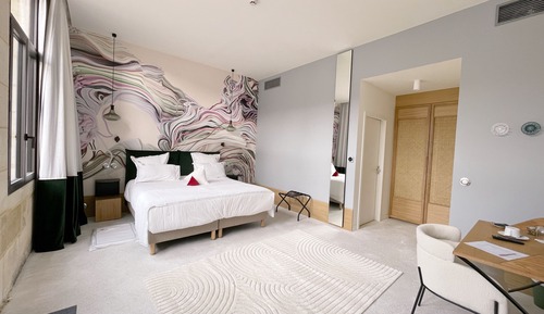 Habitación ejecutiva doble, 1 cama de matrimonio grande, en la zona del patio