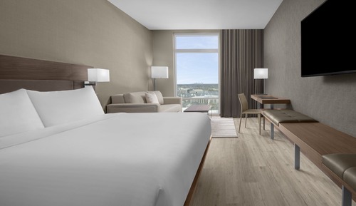 Habitación, 1 cama de matrimonio grande con sofá cama, vistas a la ciudad