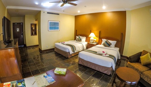 Habitación Deluxe, varias camas, vistas al jardín