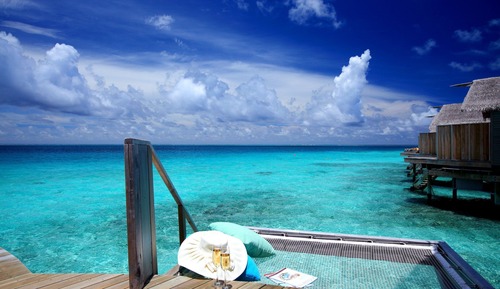 Villa, 1 cama de matrimonio grande, sobre el agua (Premium, Sunset)