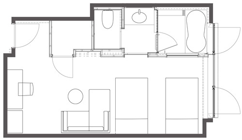 Habitación con 2 camas individuales, no fumadores (Bay Side View Bath, 6-10F, 1guest use)