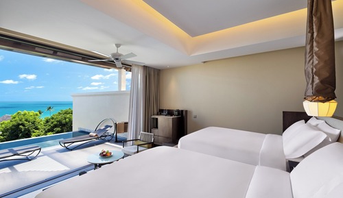 Suite, 2 camas de matrimonio, vistas parciales al mar (Ocean Suite)