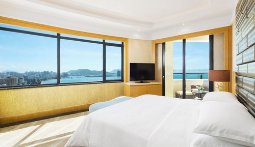 Habitación, 1 cama de matrimonio grande, vistas al mar, en esquina