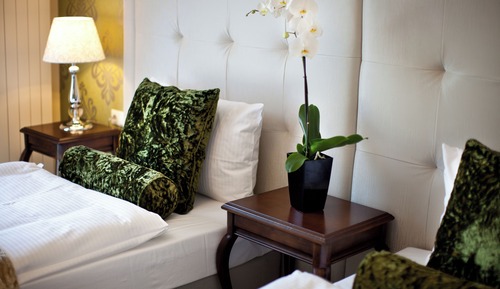 Habitación con 2 camas individuales, vistas al jardín